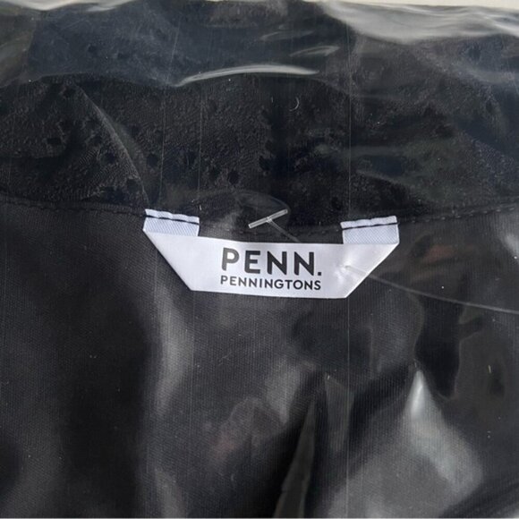 Penningtons - Women's Eyelet Kniet Dress with Balloon Sleeves - Black. Size: 3X. - Picture 5 of 7